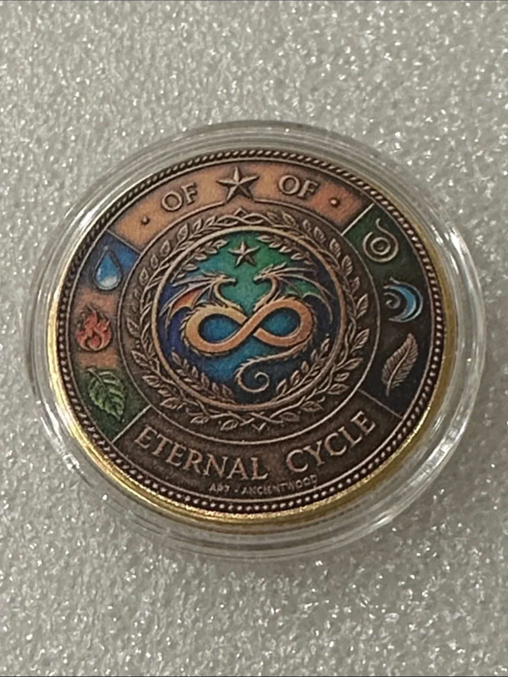 Life Dragon Coin - Teal & Bronze Collector Coin